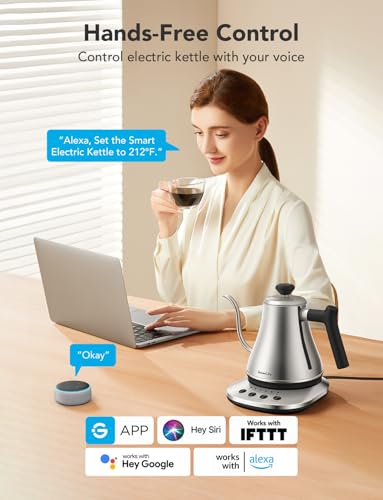 GoveeLife Smart Electric Kettle, 0.8L WiFi Gooseneck Kettle for Alexa Users, Fast Heating & Keep Warm, Safety Features,