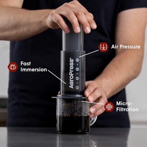 AeroPress Original Coffee Press for Travel and Camping - 3 In 1 Brew Method Combines French Press, Espresso, Full Bodied