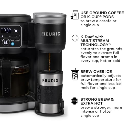 Keurig K-Duo Coffee Maker MultiStream Technology 72oz Reservoir Perfect for Busy Families at Home