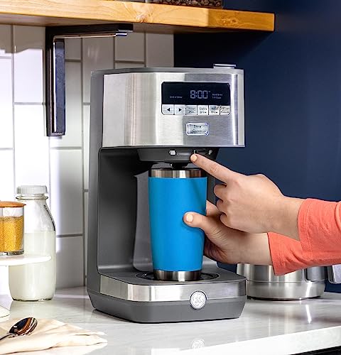 GE Drip Coffee Maker With Timer for Busy Homeowners | 10-Cup Thermal Carafe Pot Keeps Coffee Warm for 2 Hours | Adjustab